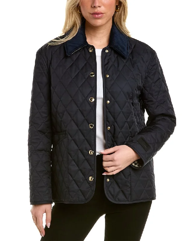 Burberry Corduroy Collar Diamond Quilted Jacket