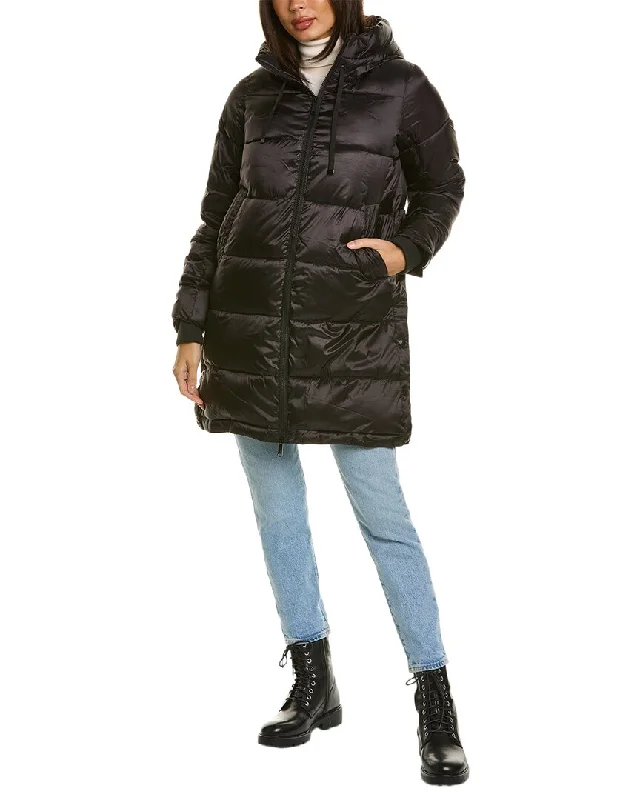 Sam Edelman Hooded Funnel Collar Puffer Coat