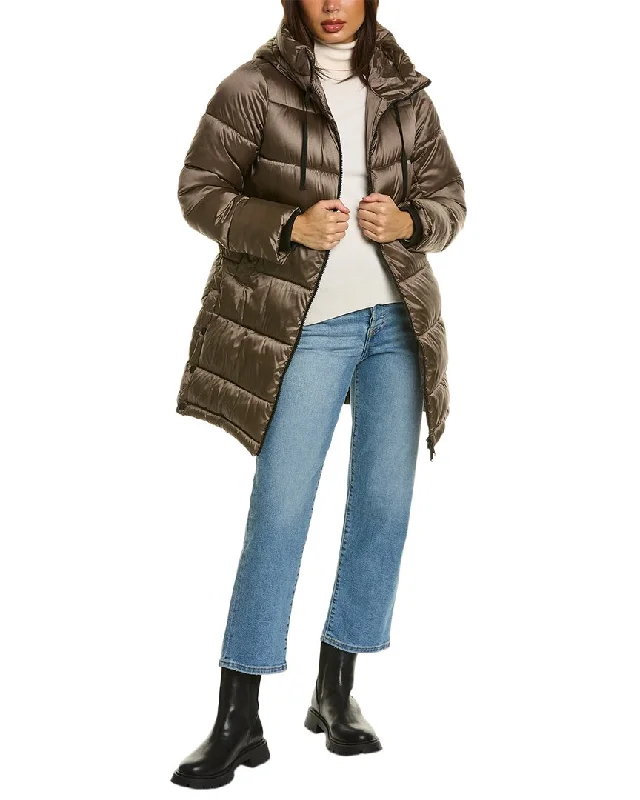 Sam Edelman Hooded Funnel Collar Puffer Coat