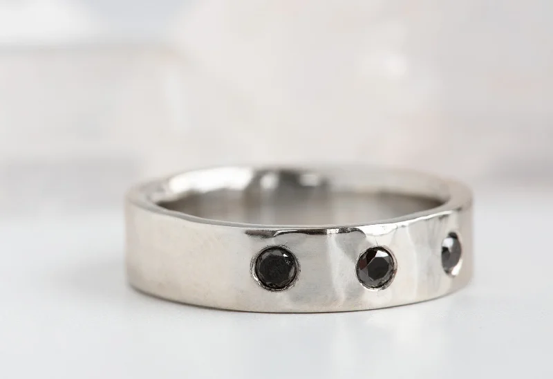 14k Gold Band with Black Diamonds