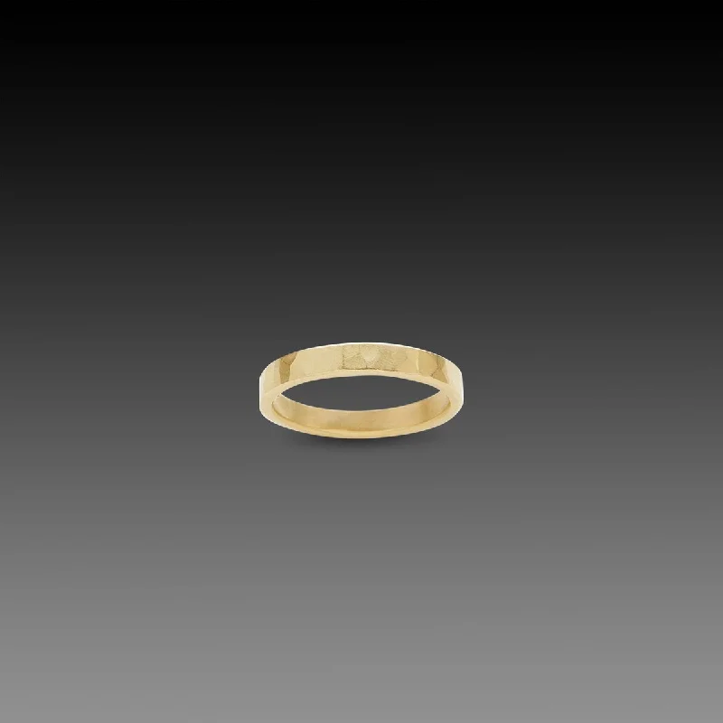 3mm Hammered Gold Band