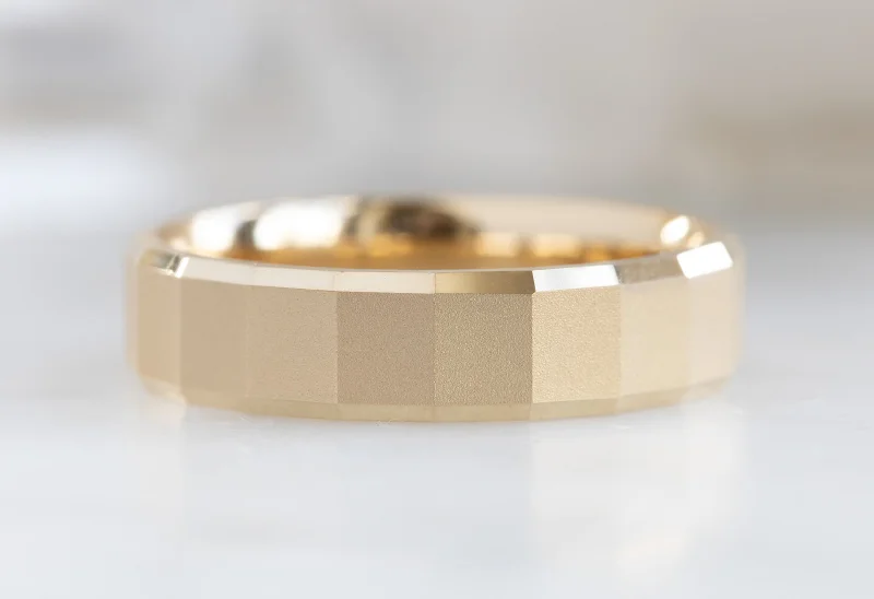 The Faceted Gold Wedding Band