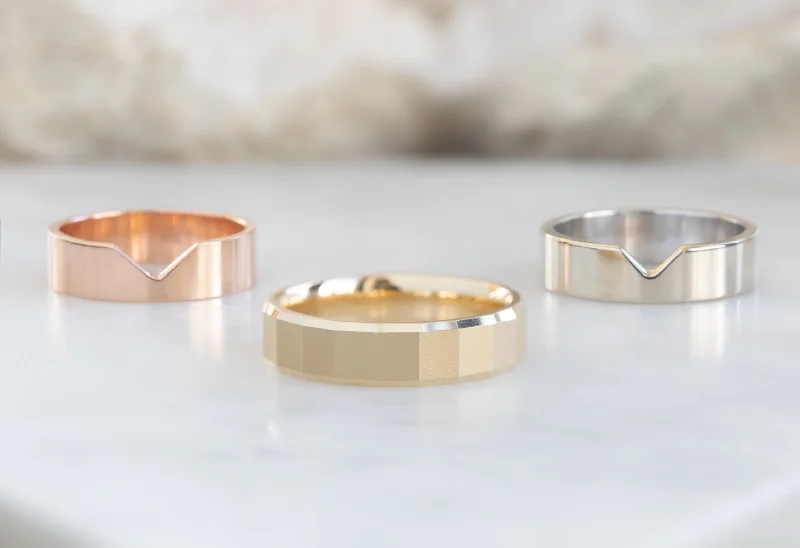 The Faceted Gold Wedding Band