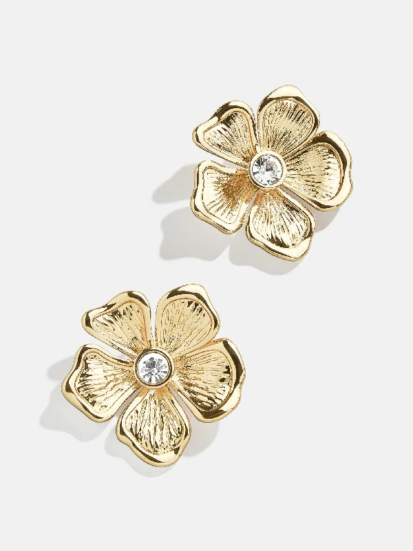 Baby Bloomer Earrings - Clear/Gold