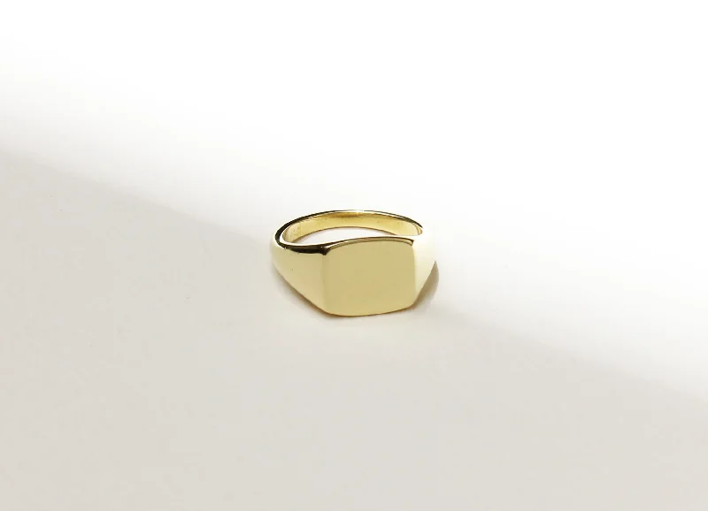 Mens Cushion Signet Ring