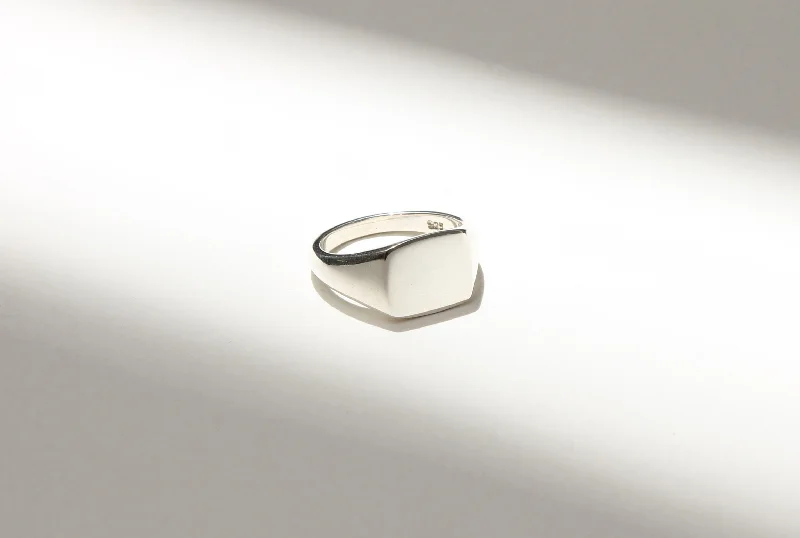 Mens Cushion Signet Ring