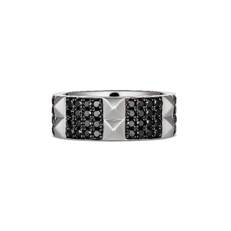 R.08® Quatre Men's Black Diamond Ring | White Gold