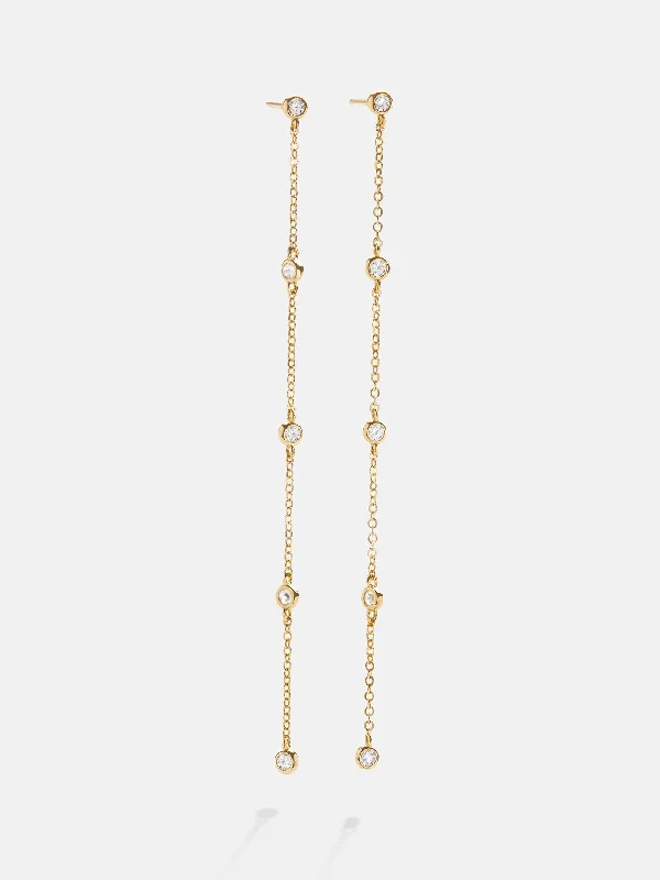 Yasmine 18K Gold Earrings - Clear/Gold