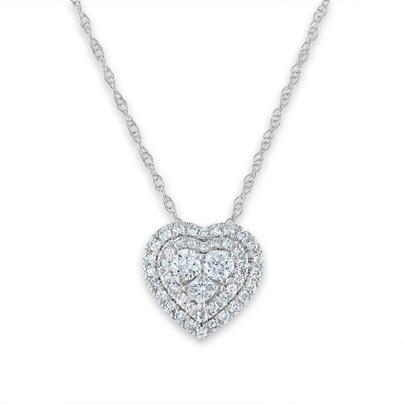 1/3 CTW Diamond Heart 18-inch Pendant in 10KT White Gold