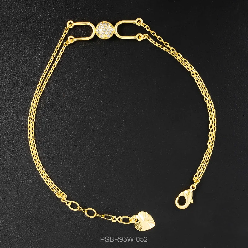 24ct Heavy Gold Plated Stone Bracelet Bangle PSBR95W-052