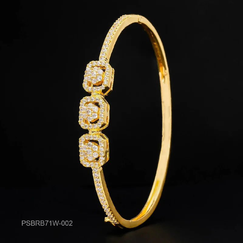 24ct Heavy Gold Plated Stone Bracelet Bangle PSBRB71W-002