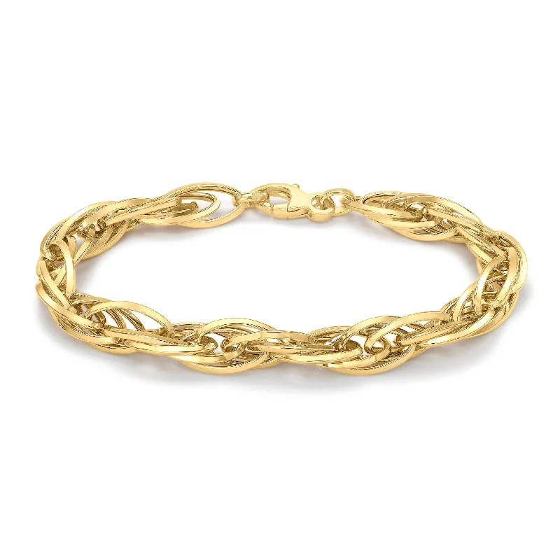 9K Yellow Gold 7.5mm Prince of Wales Chain Bracelet 7.5