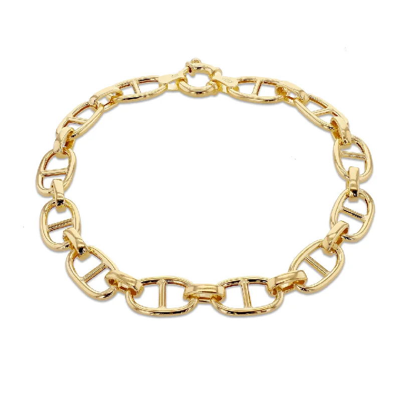 9K Yellow Gold 7.5mm Rambo Bracelet 7.5