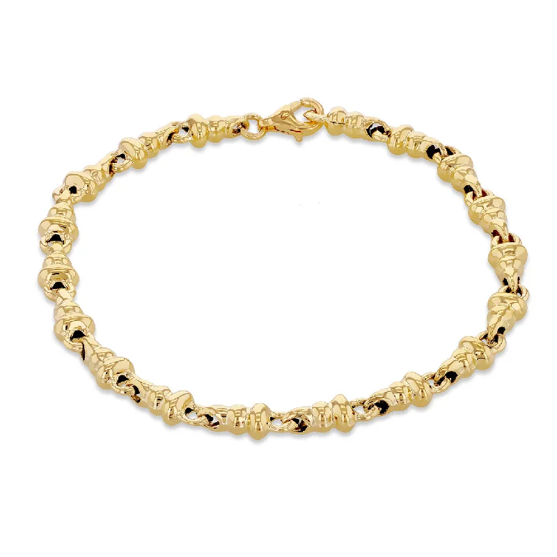 9K Yellow Gold Bubble Link Bracelet