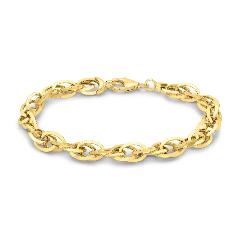 9K Yellow Gold 7.15mm Prince of Wales Chain Bracelet 7.5