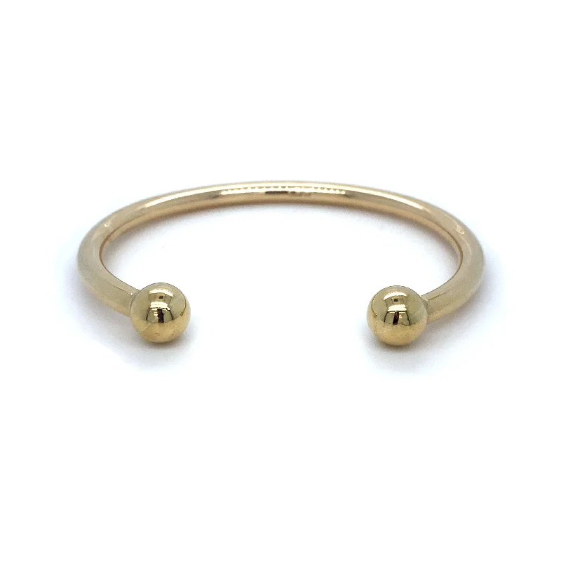 9K Yellow Gold Solid Torque Bangle