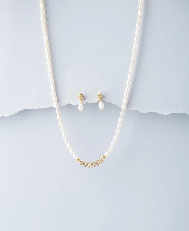 Classic Real Pearl Necklace Set