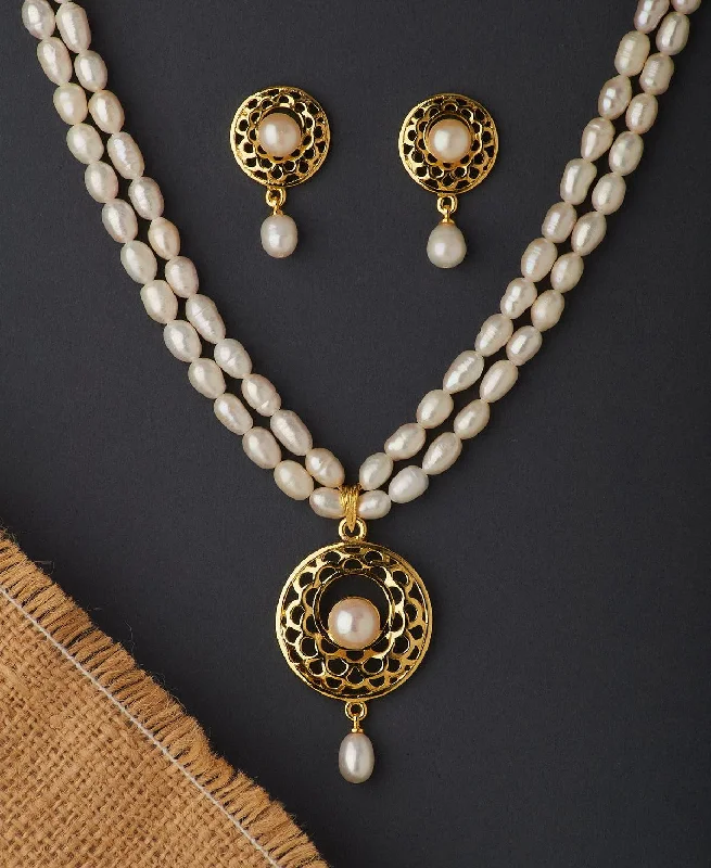 Classic Real Pearl Necklace Set