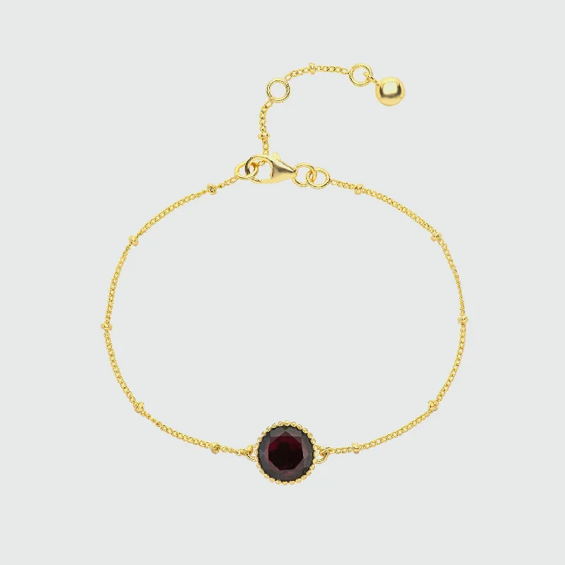 Barcelona January Garnet Birthstone Bracelet