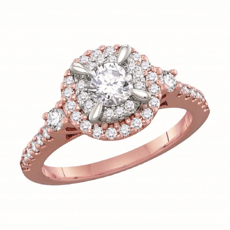 Signature Diamond Dreams 1 CTW Diamond Halo Engagement Ring in 14KT Rose Gold