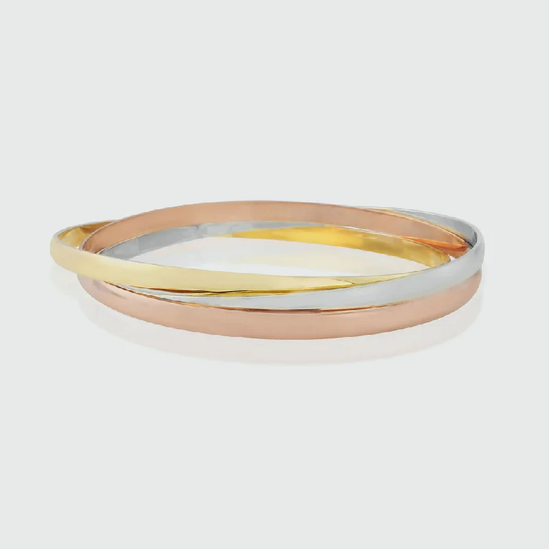 Walton 9ct Three Colour Gold Russian Wedding Bangle