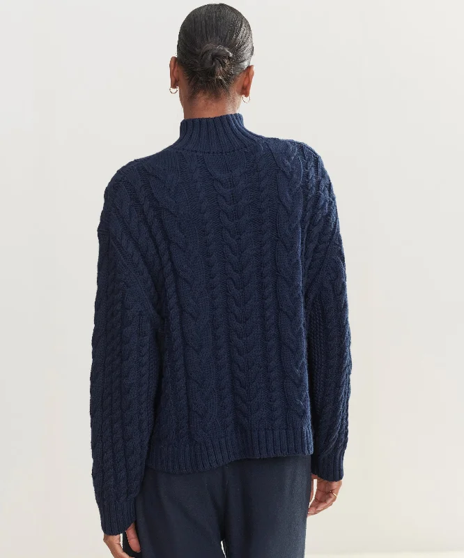 Cotton Cable Half Zip