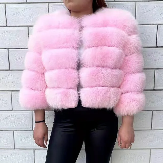 Fashion Winter Warm  Coat Real Fox Fur Jacket Women Natural Fur coat women