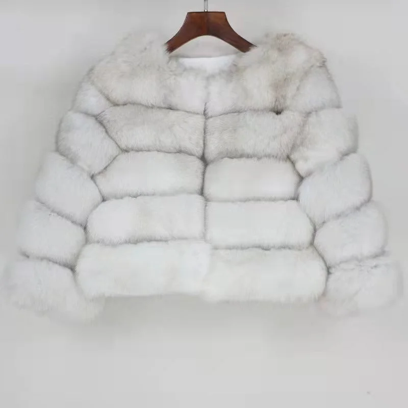 Fashion Winter Warm  Coat Real Fox Fur Jacket Women Natural Fur coat women