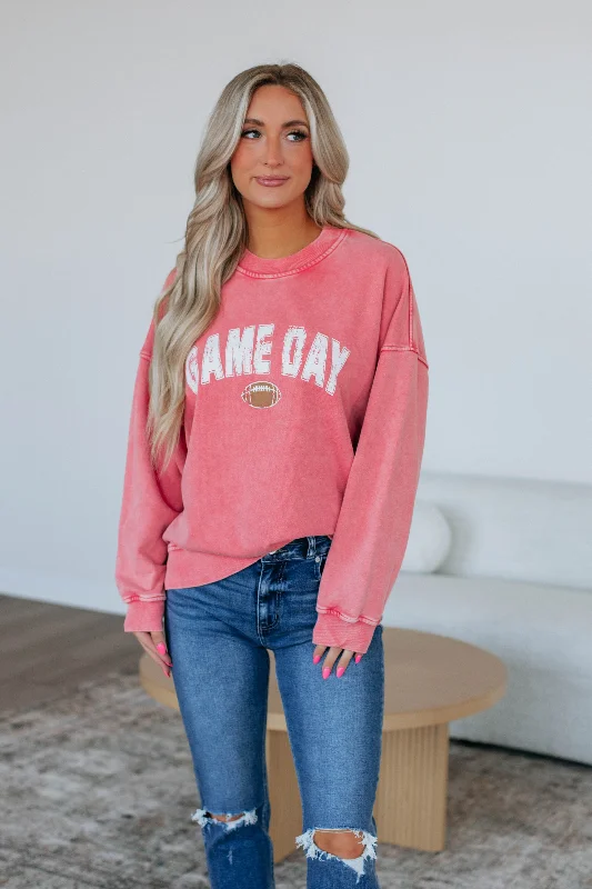 Game Day Oversized Crewneck - Red