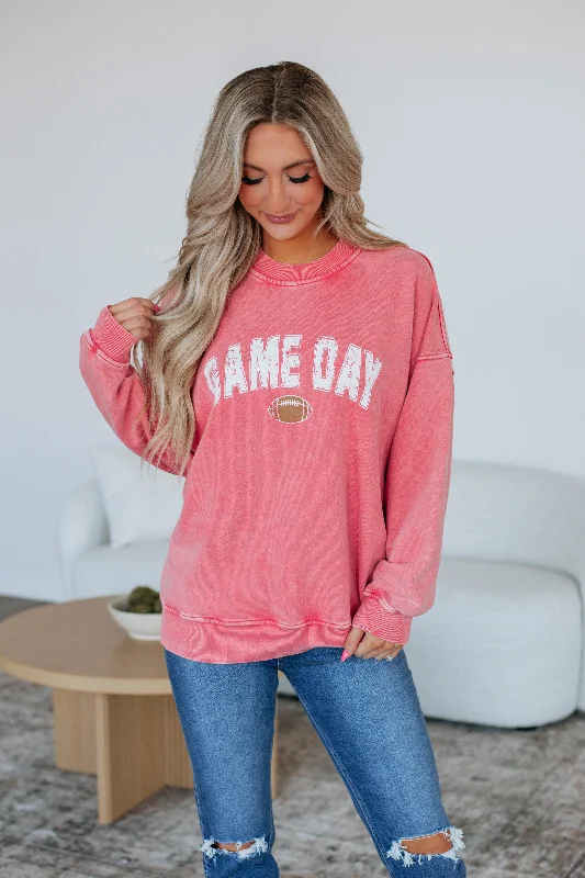 Game Day Oversized Crewneck - Red