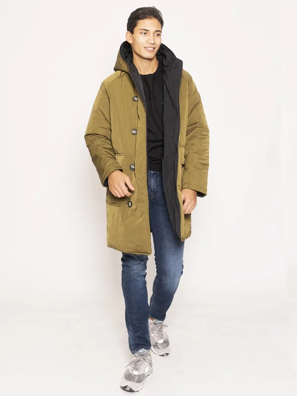 Parka Reversibile in Memory da Uomo - Nero