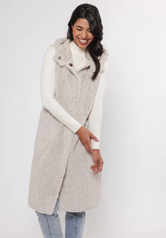 Rino and Pelle Ginny Faux Fur Long Gilet, Birch