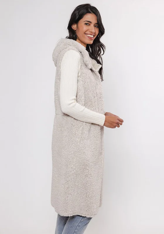 Rino and Pelle Ginny Faux Fur Long Gilet, Birch