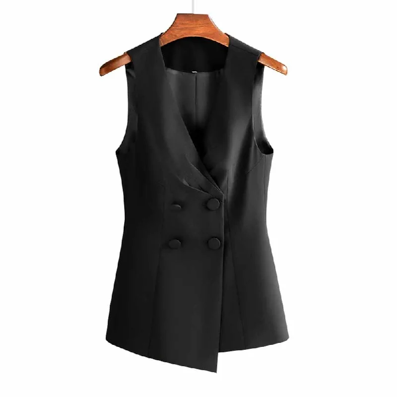 Womens cut-out sleeveless shirt black formal party top