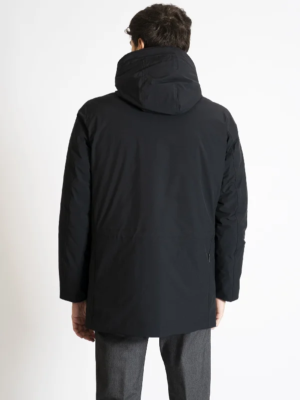 Parka Arctic in Tessuto Stretch Nero