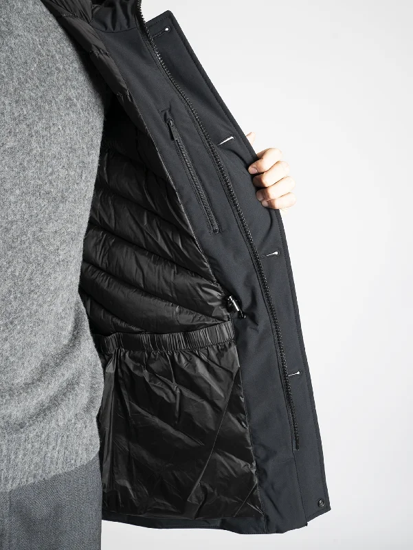 Parka Arctic in Tessuto Stretch Nero