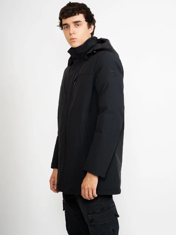 Parka Mountain in Tessuto Stretch Nero