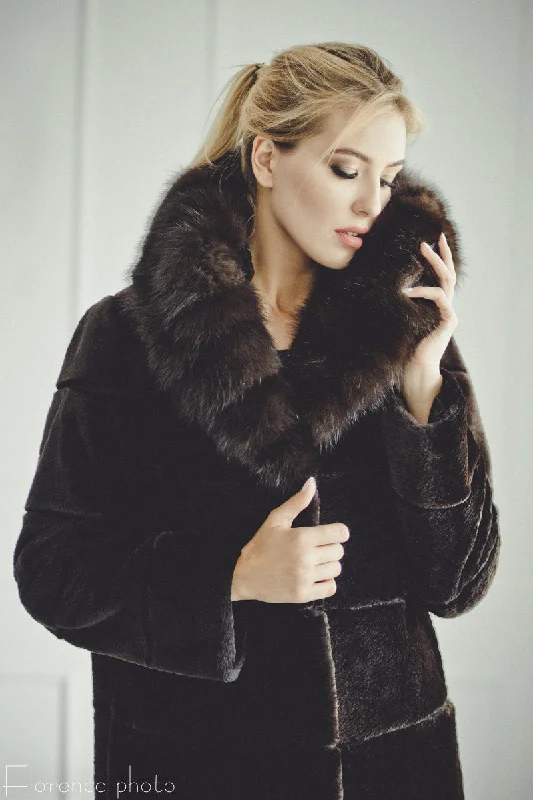 Beaver Fur Coat with Hood