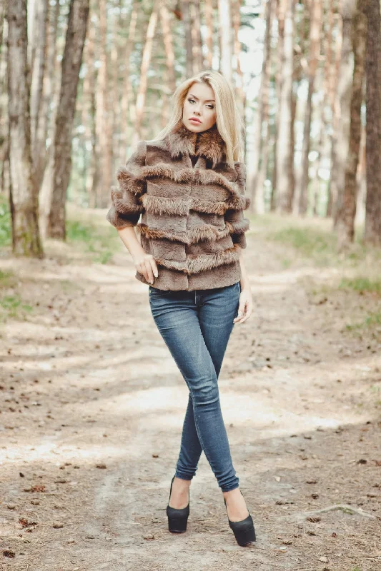 Fox Fur Jacket (Brown)