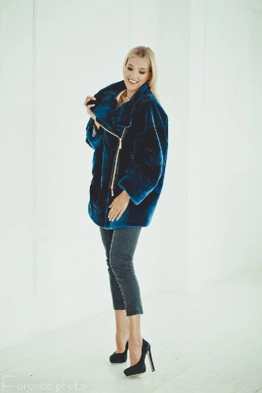 Beaver Fur Jacket (Blue)