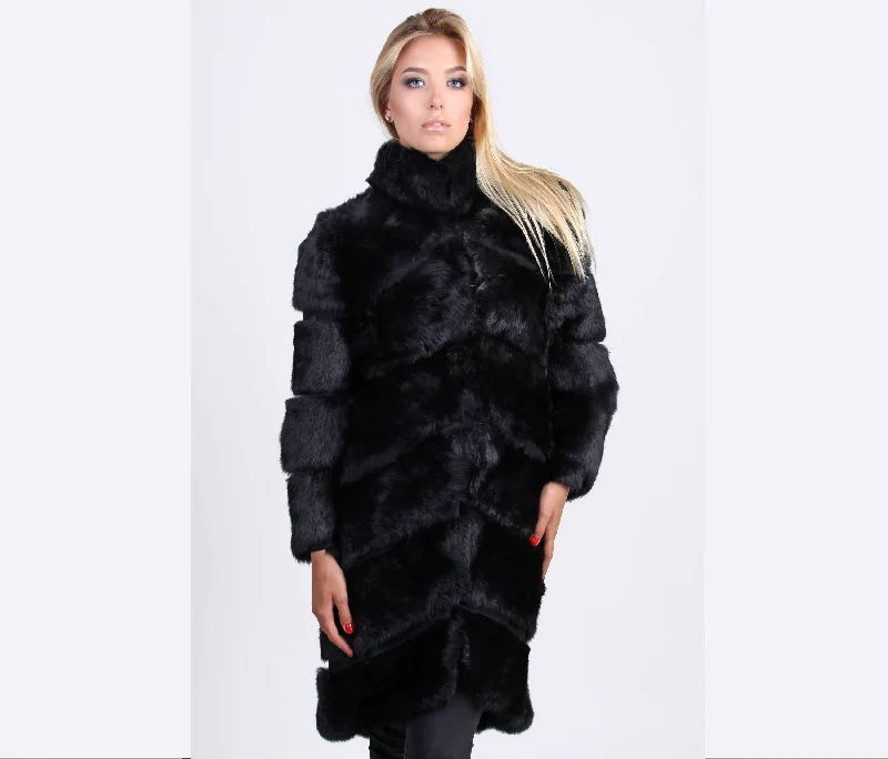 Rabbit Fur Coat (Black)