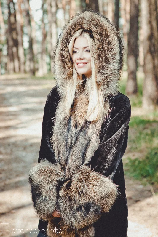 Raccoon and Beaver Fur Coat