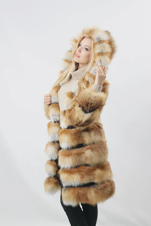 Fox Fur Jacket with Hood