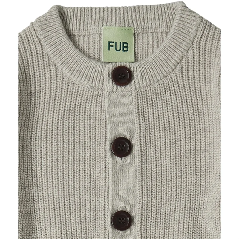 FUB Taupe Melange Baby Rib Cardigan