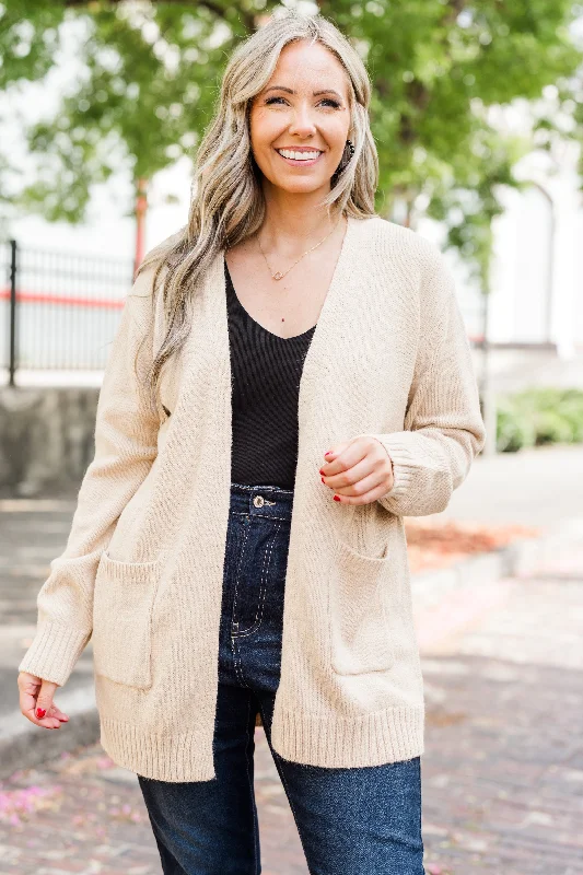 Go Everywhere Cardigan, Heather Beige