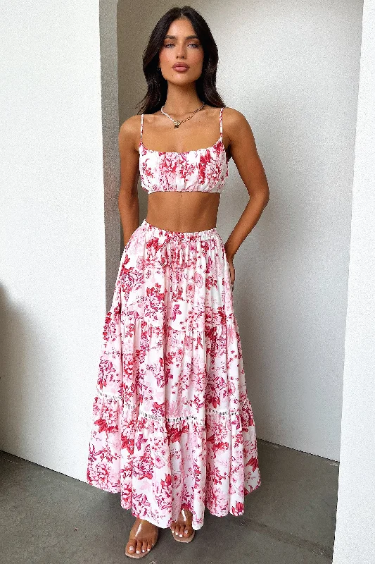 Kei Crop - Pink / Red Floral