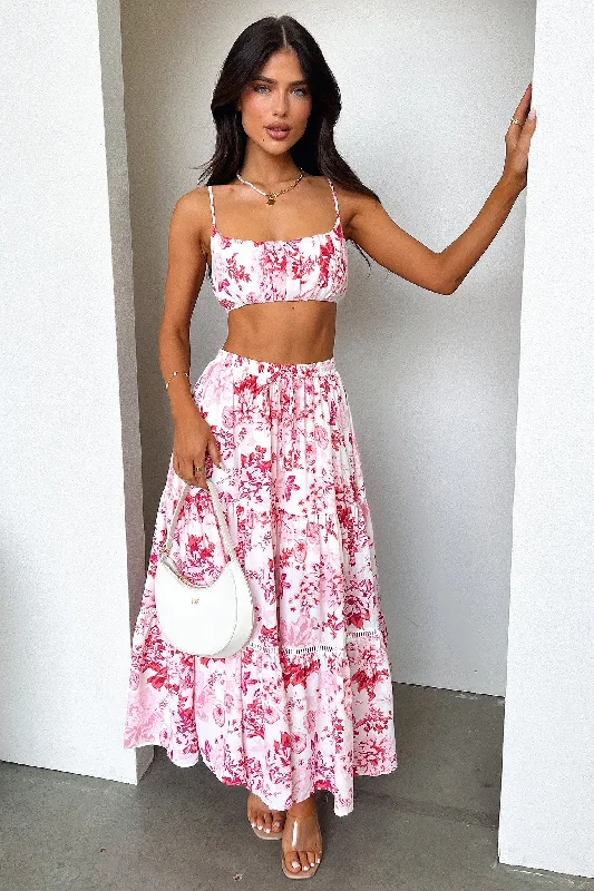 Kei Crop - Pink / Red Floral