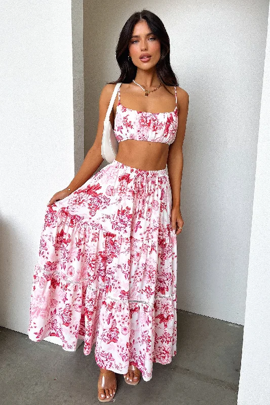 Kei Crop - Pink / Red Floral