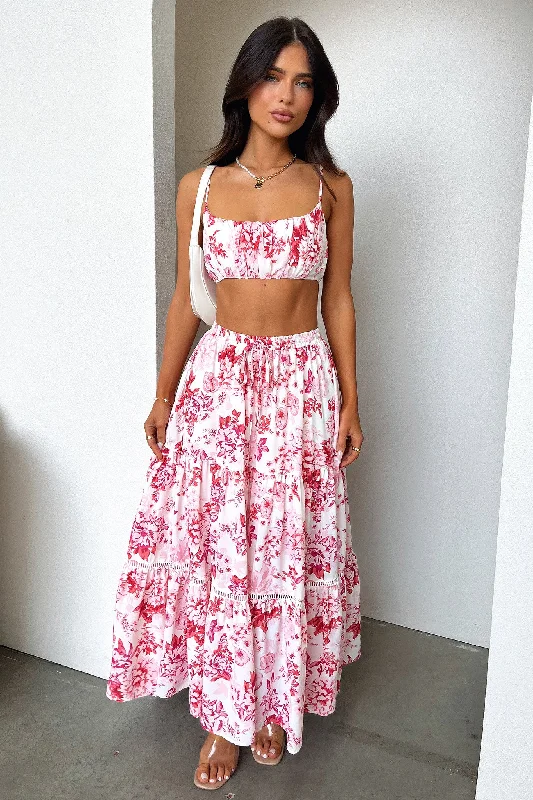 Kei Crop - Pink / Red Floral