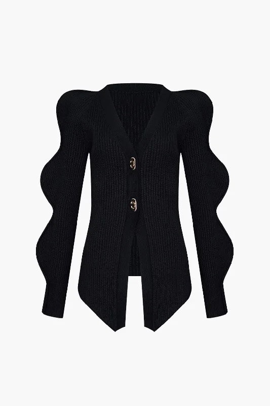 Solid Knit Button Cardigan